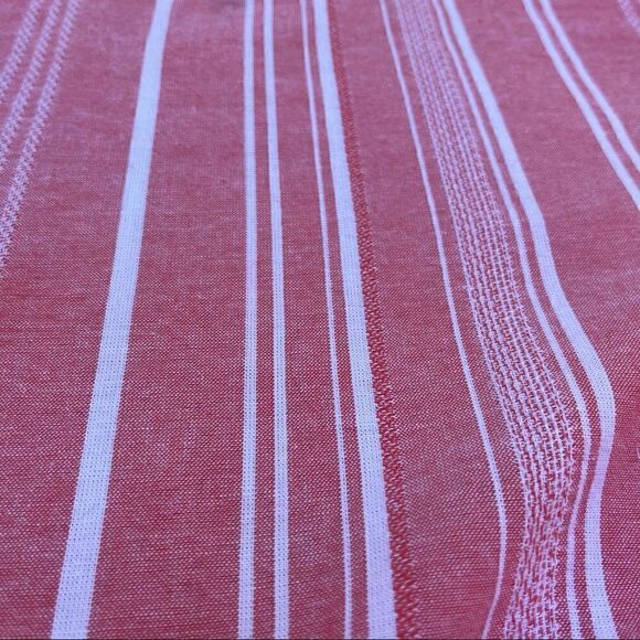 ROSE CORAL WHITE STRIPE LONG BELL SLEEVE KNOTTED BLOUSE SIZE XL - Picture 2 of 9